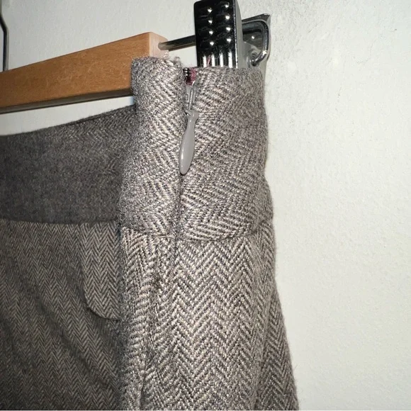 Women’s J Crew a line wool pleat pocket skirt size 12 side zip fully lined - Picture 6 of 7